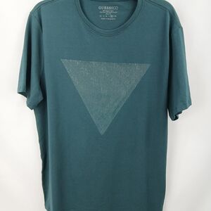 Guess Men’s T-Shirt Dark Green XL Cotton Logo NEW Without Tags